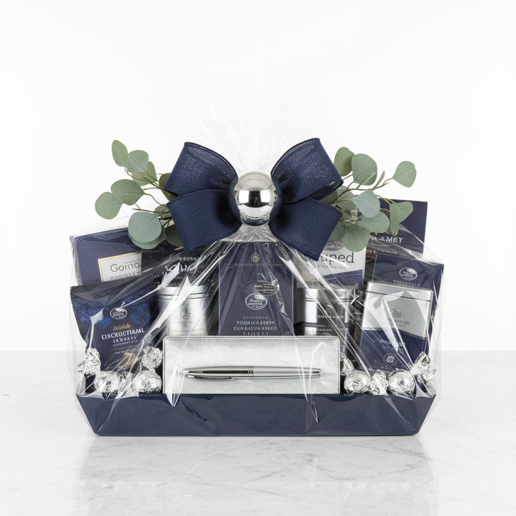 Corporate Gifting Basket - Navy & Silver