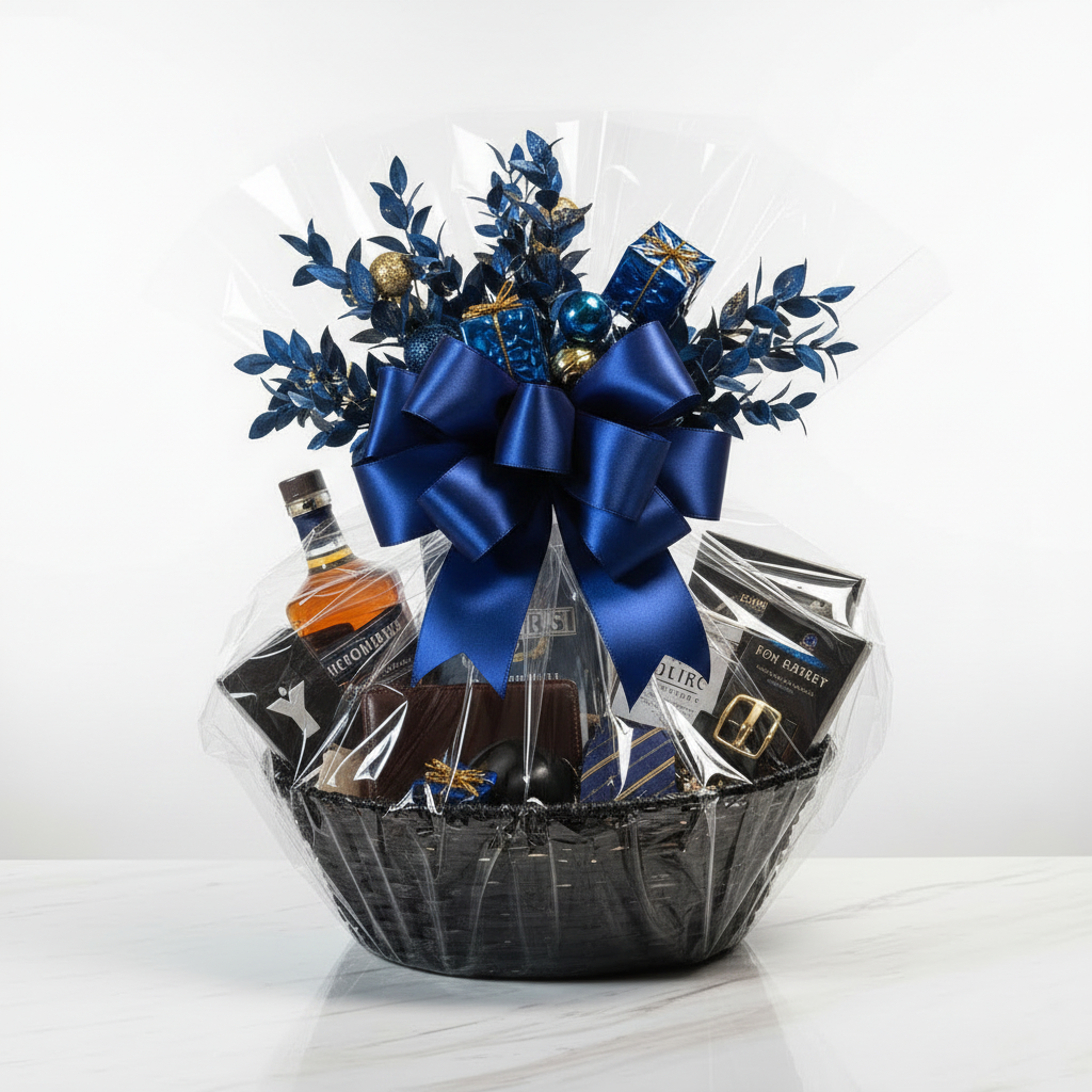 Father's Day Men's Prestige Basket - Royal Blue & Gold