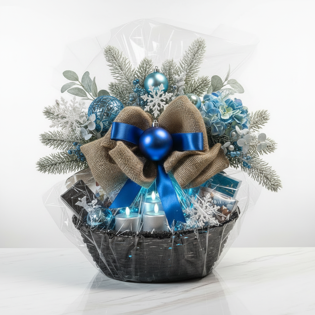 Christmas Basket - Blue Ornament