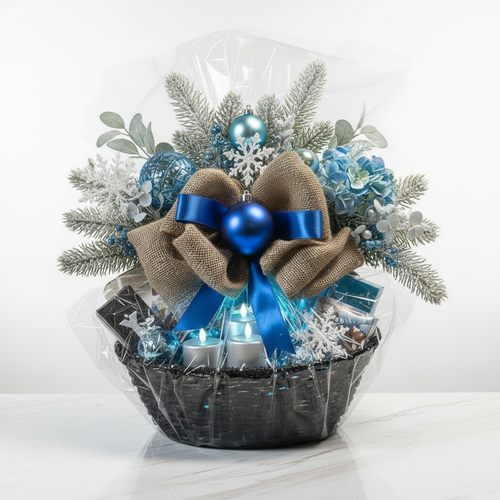 Christmas Basket - Blue Ornament