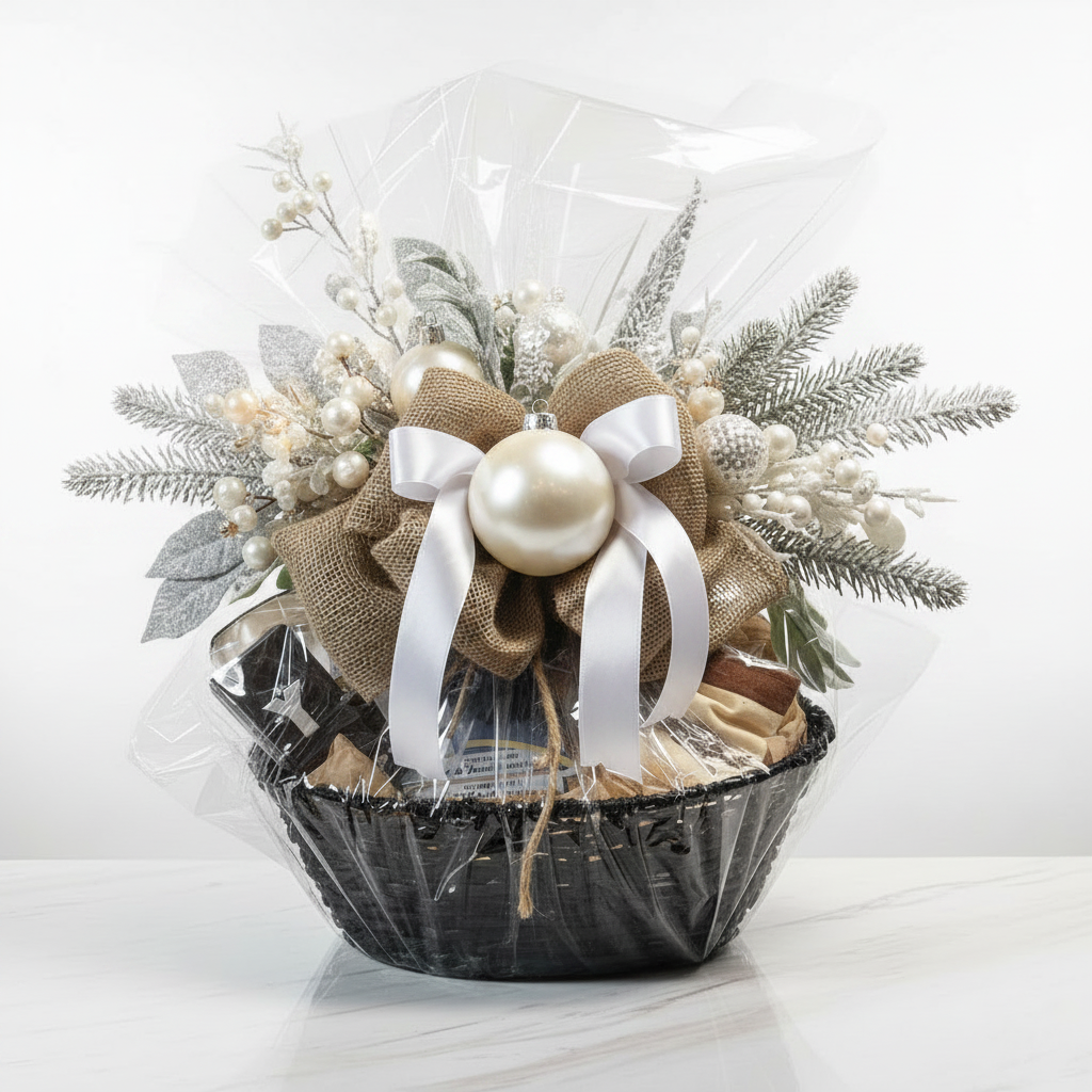 Christmas Basket - White Ornament