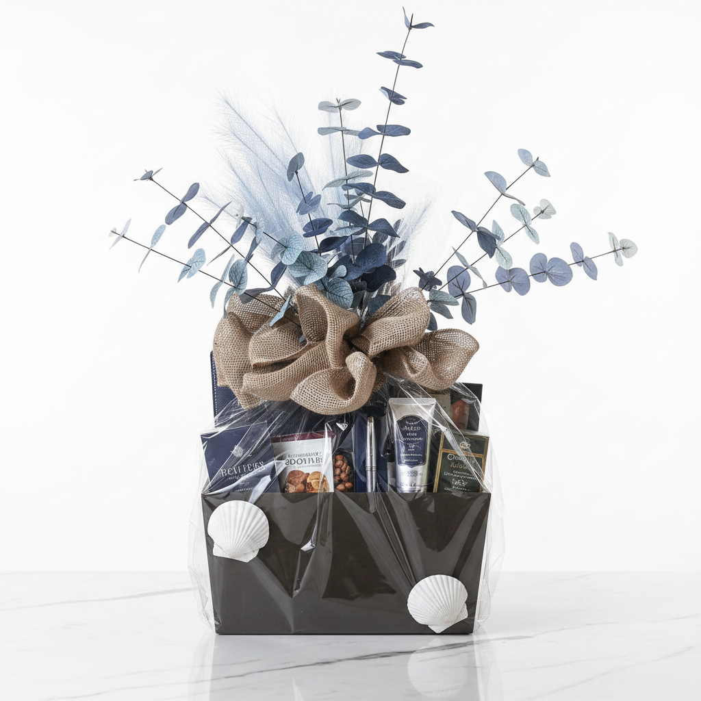 Corporate Gifting Basket - Navy & Silver Box