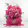 Valentine's Day Luxury Basket - Pink Wicker & Pink Burlap Bow